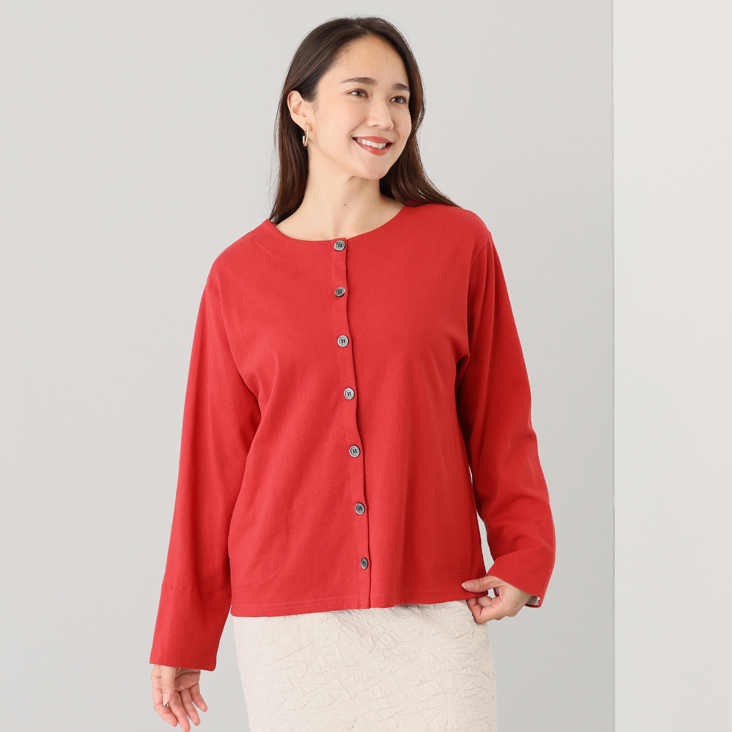 エムエムオー バスク クルーネックカーディガン