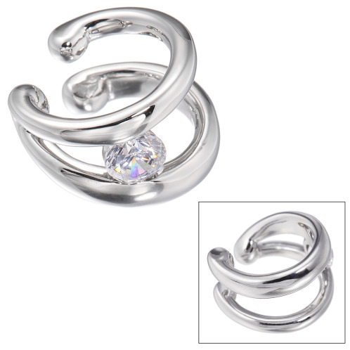 ステングレイス サージカルステンレス プレシオサ社製CZ カーブライン& ダブルラインデザイン リバーシブルイヤーカフ <片側のみ> ステングレイス サージカルステンレス プレシオサ社製CZ カーブライン& ダブルラインデザイン リバーシブルイヤーカフ <片側のみ>