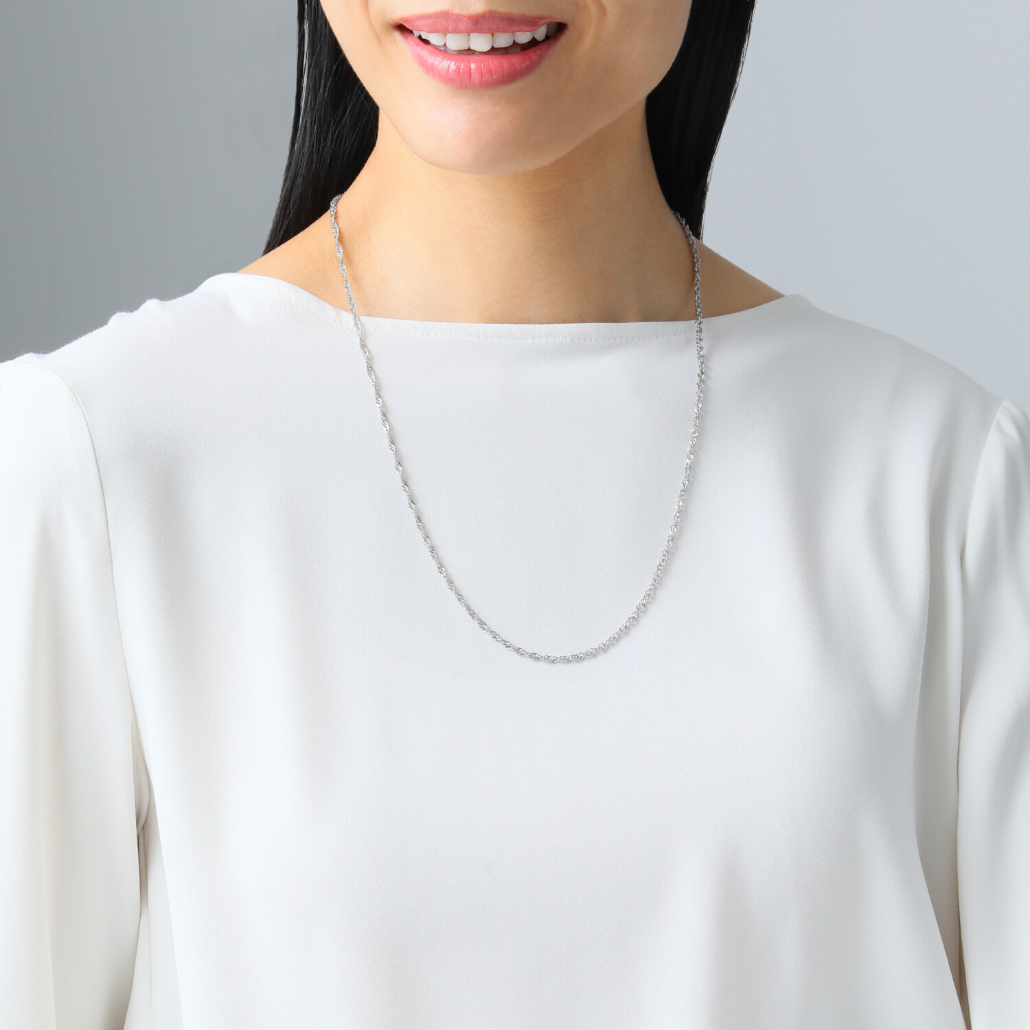 ステングレイス サージカルステンレス 煌めき続く スクリューチェーン ロングネックレス