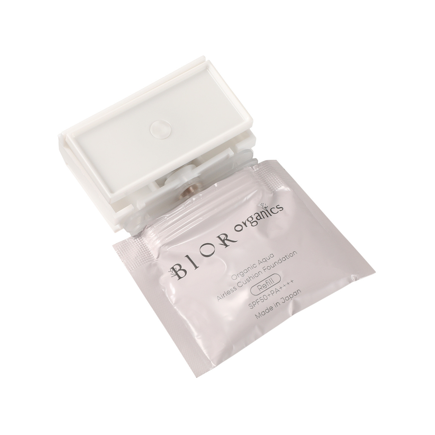 ビオール　オーガニクス パウダー状に変化して しっとりサラツヤ新感覚！ エアレスクッション オーガニックアクア 美容液ファンデーション ２個分スペシャルセット