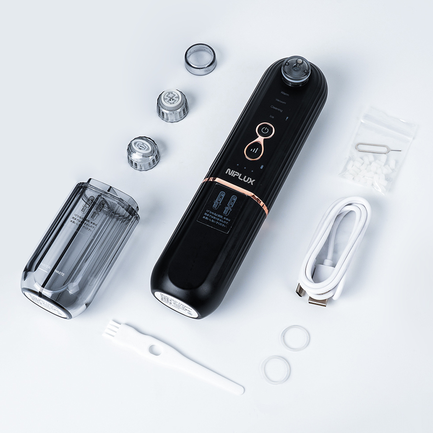 ニップラックス 水流洗浄×真空吸引の Ｗアプローチ！ 温冷水でケアできる 自宅で簡単毛穴ケア マルチスキンクリーナー 