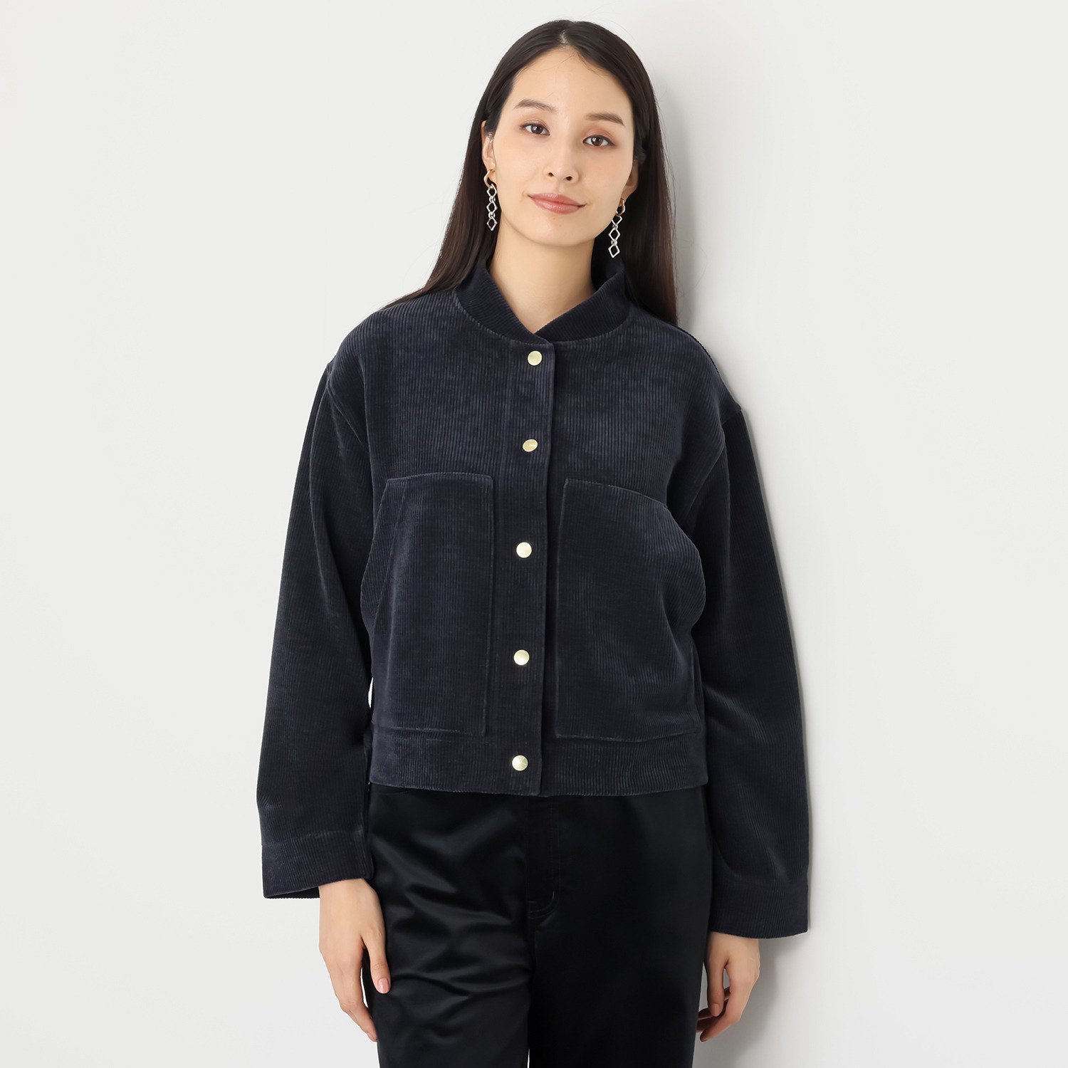 ピカデリー ８Ｗコーデュロイ スタンドカラー ボックスフィット ジャケット