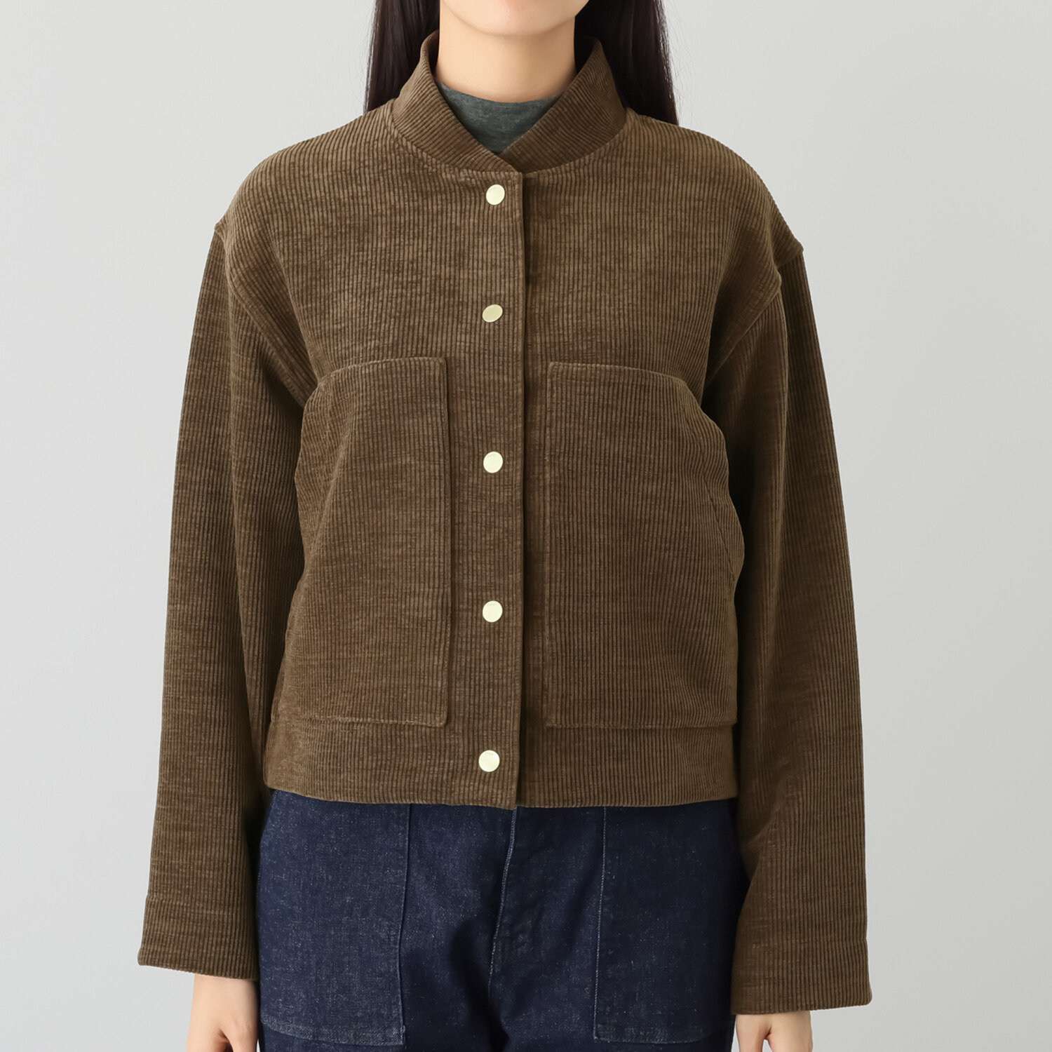 ピカデリー ８Ｗコーデュロイ スタンドカラー ボックスフィット ジャケット
