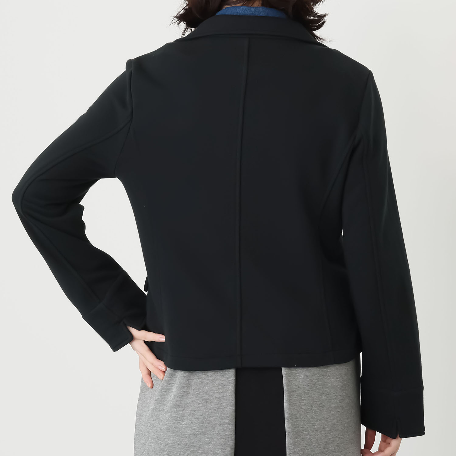 ブルーコレクション おしゃれにキマる！ レイヤード風 デニムドッキング ジャケット