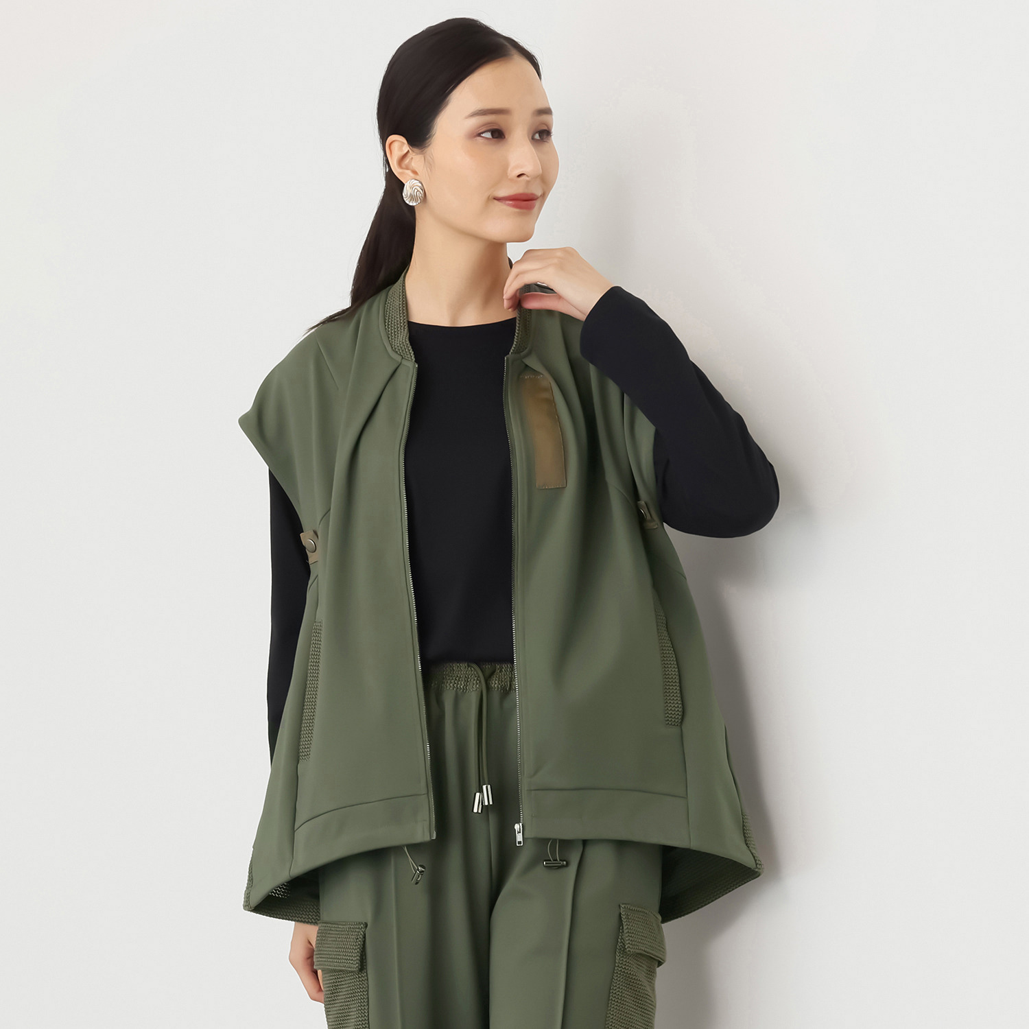 エイティーエイト ディグリー カット×ワッフル ジップベスト