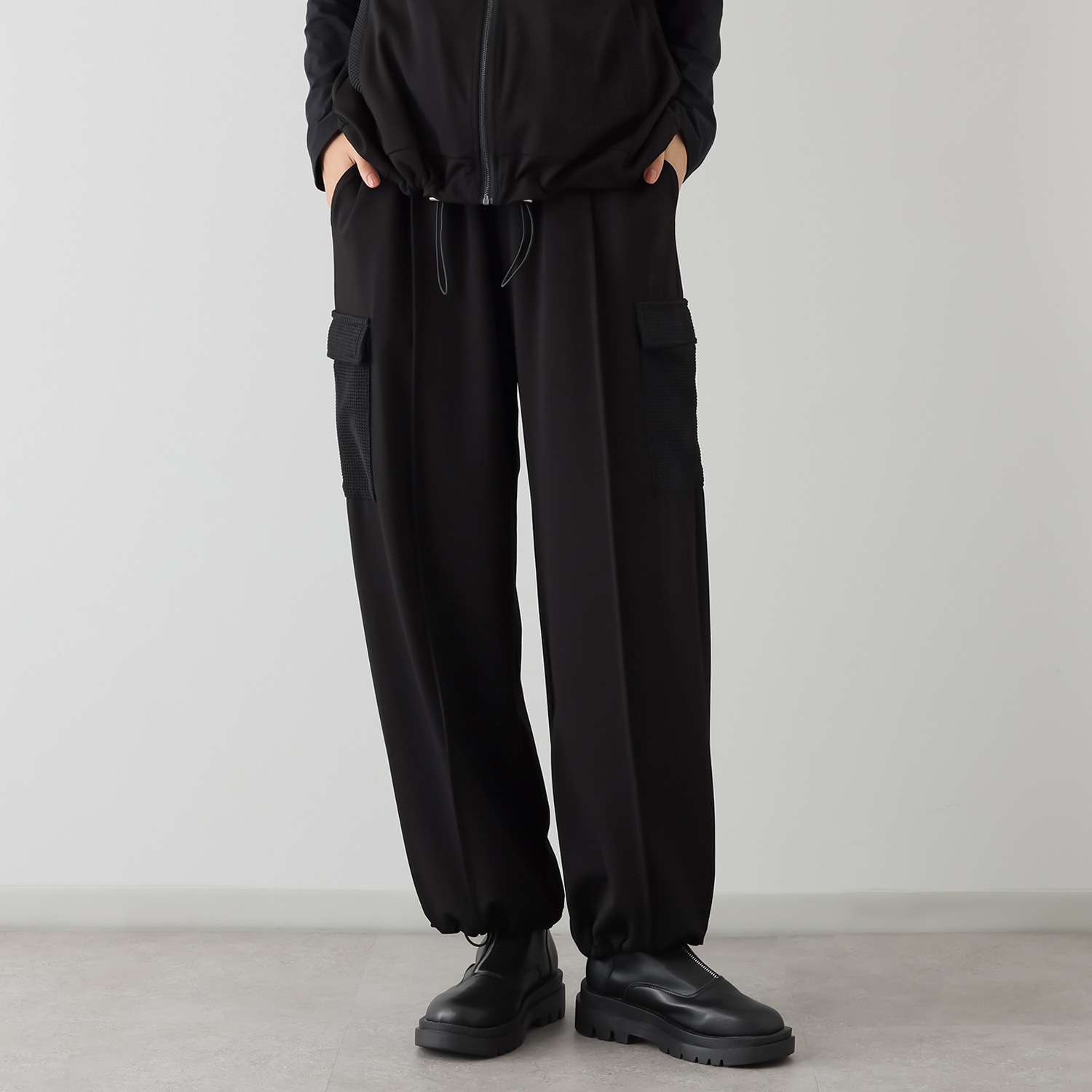 エイティーエイト ディグリー カット×ワッフル ワイドイージー カーゴパンツ