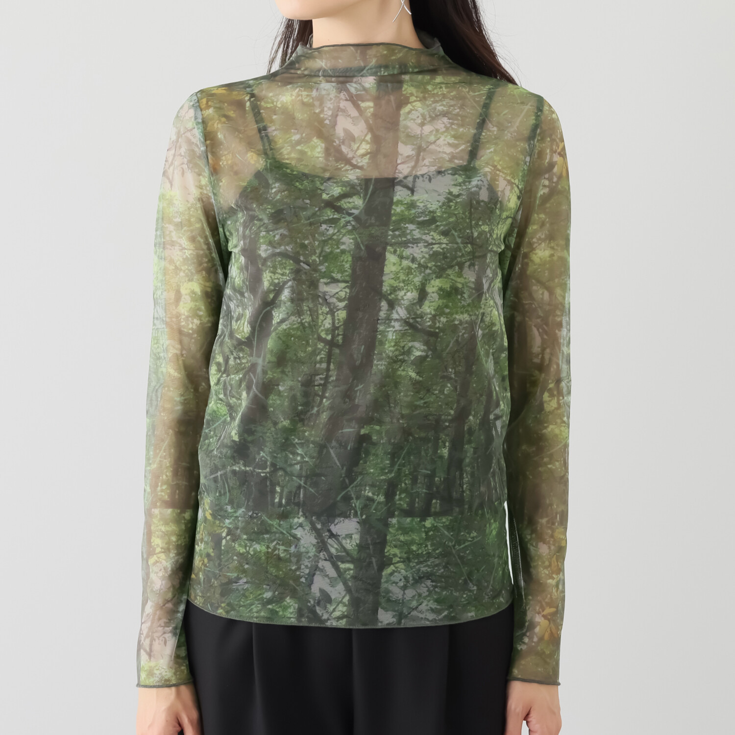 エイティーエイト ディグリー 草木柄 チュール インナープルオーバー