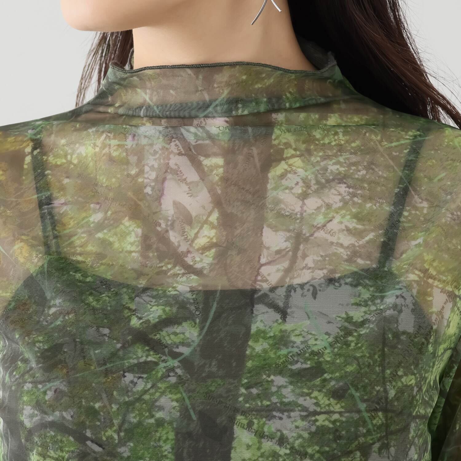 エイティーエイト ディグリー 草木柄 チュール インナープルオーバー