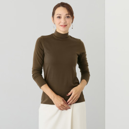 エイガールズ とろける肌触り スーパーストレッチ テンセルカシミヤ混 ハイネックプルオーバー