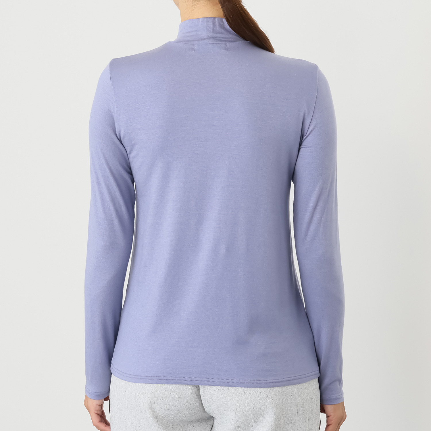 エイガールズ とろける肌触り スーパーストレッチ テンセルカシミヤ混 ハイネックプルオーバー