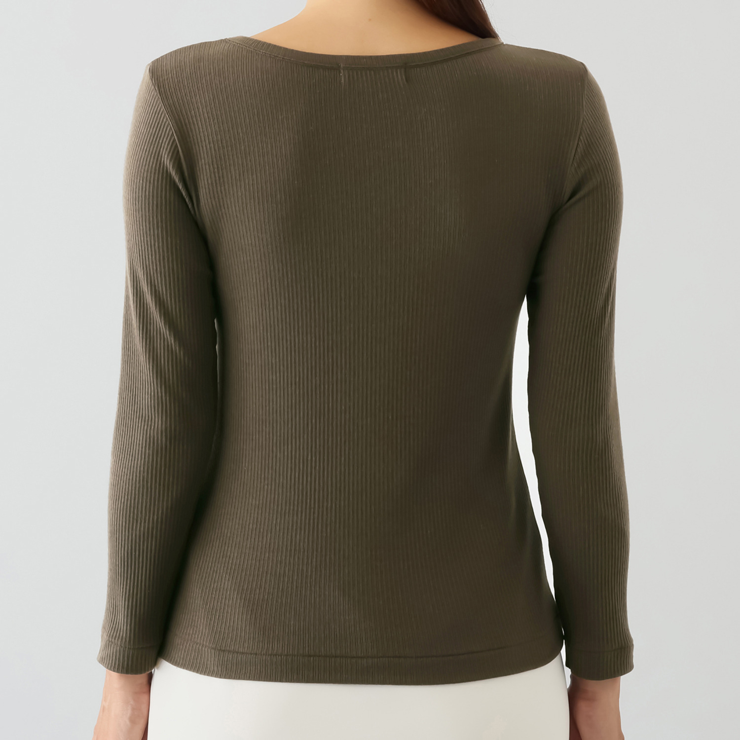 エイガールズ とろける肌触り スーパーストレッチ テンセルカシミヤ混 変形リブプルオーバー