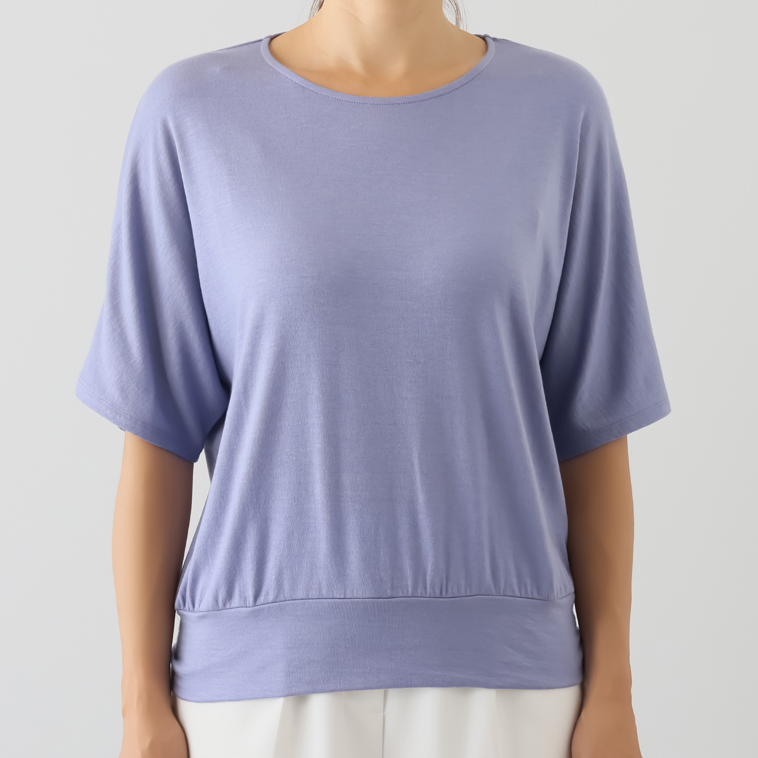 エイガールズ とろける肌触り スーパーストレッチ テンセルカシミヤ混 ドルマンプルオーバー