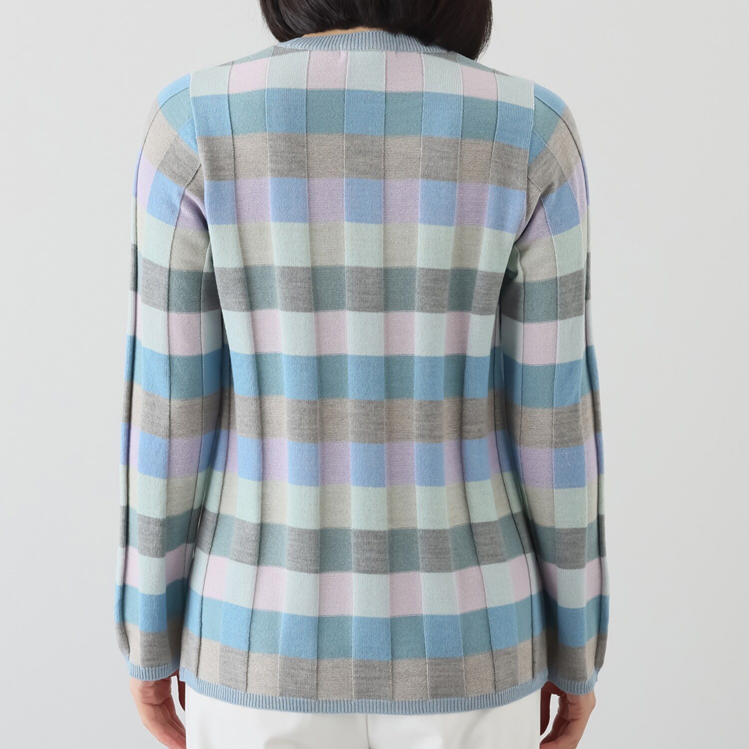 フィルファーレ 格子柄 多色プルオーバー