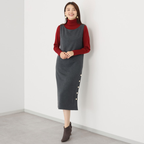 モカサン　ジュンコシマダ　ウールミックスジャージー　ジャンパースカート