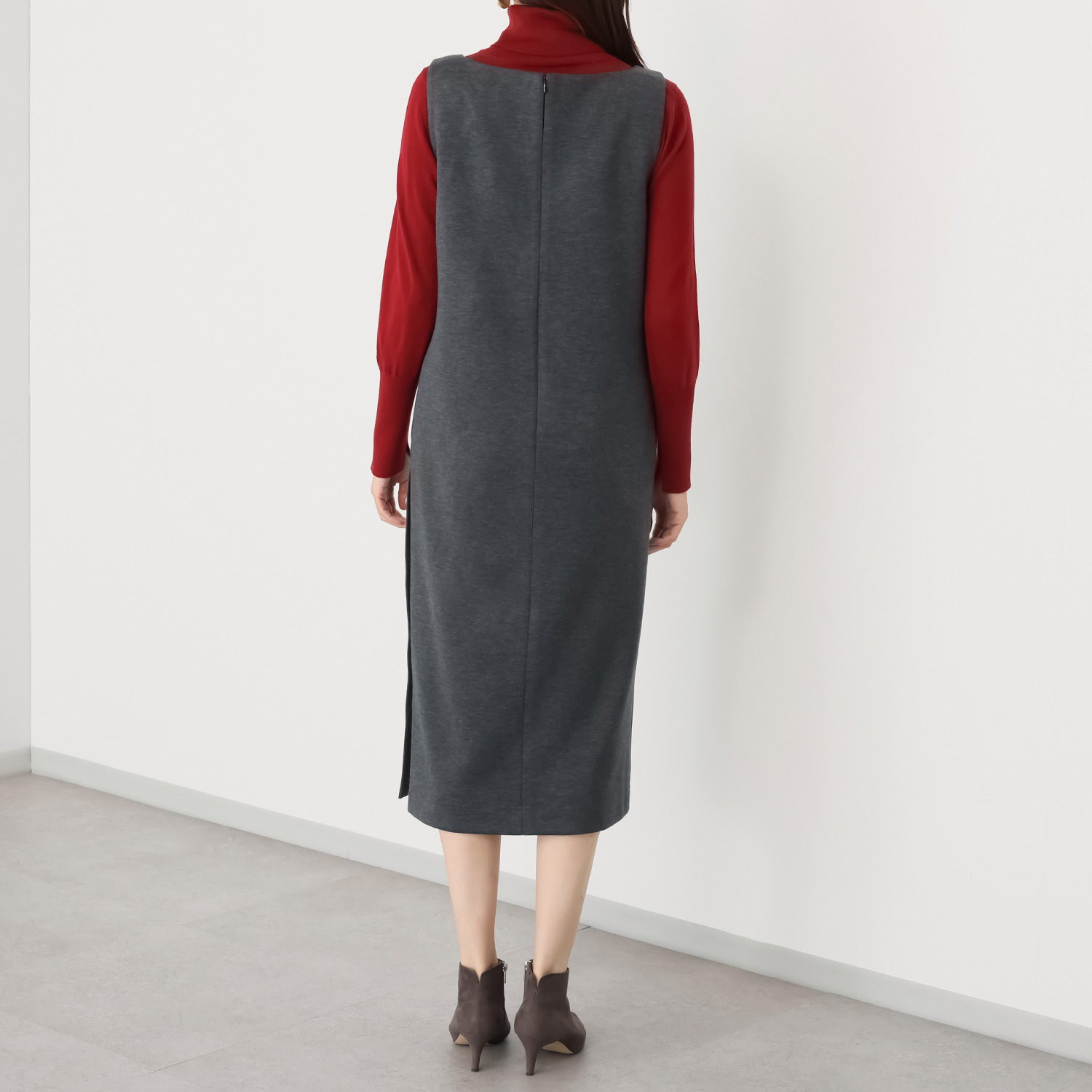 モカサン　ジュンコシマダ ウールミックスジャージー ジャンパースカート