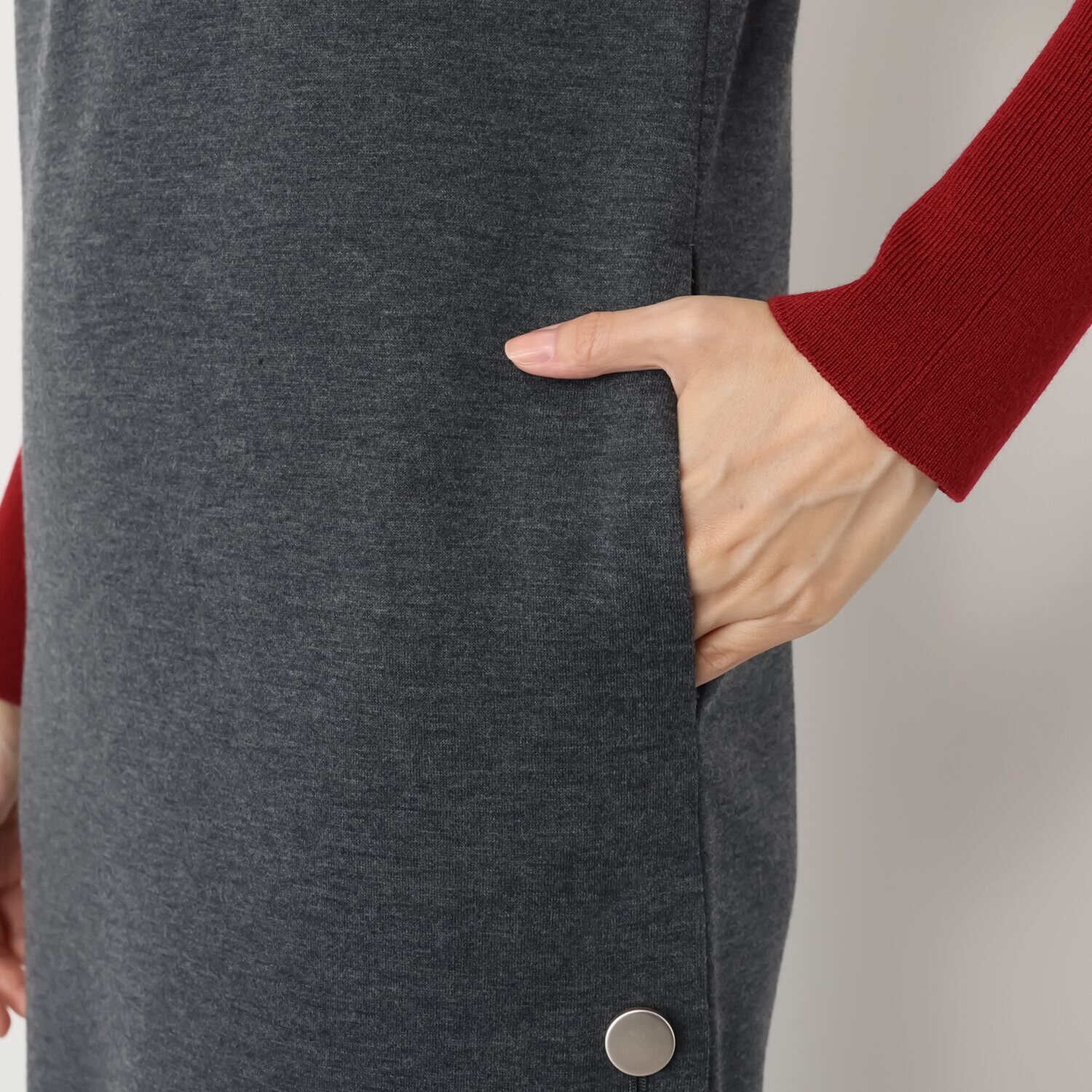 モカサン　ジュンコシマダ ウールミックスジャージー ジャンパースカート