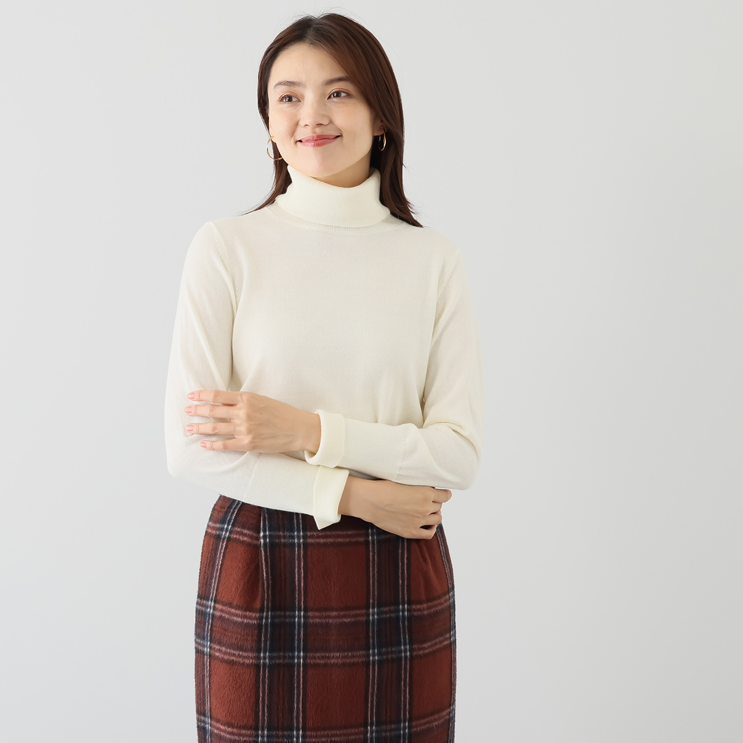 モカサン　ジュンコシマダ カラータートルネック プルオーバー