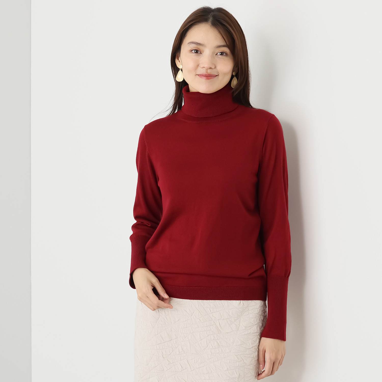 モカサン　ジュンコシマダ カラータートルネック プルオーバー