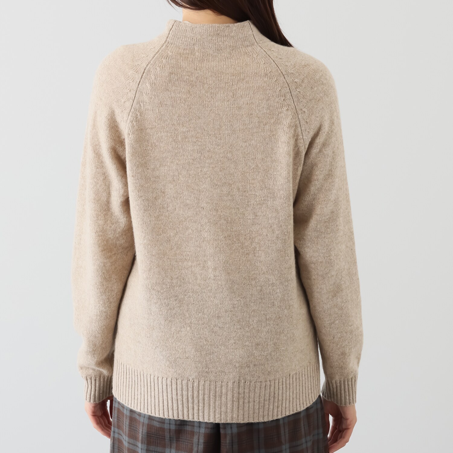 ルナリア ラムウール混 ボトルネック ニットカーディガン