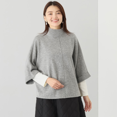 ルナリア ラムウール混 ポンチョ風 ニットプルオーバー ルナリア ラムウール混 ポンチョ風 ニットプルオーバー