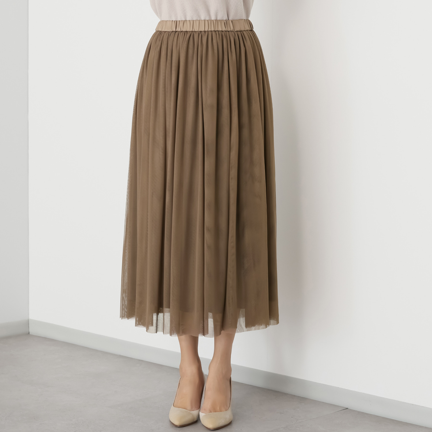 ルクオーレ チュール ギャザー フレアースカート