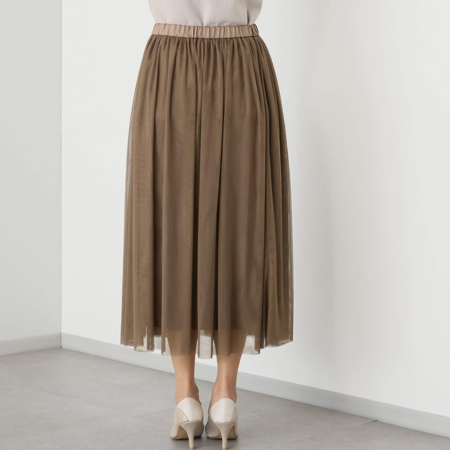 ルクオーレ チュール ギャザー フレアースカート