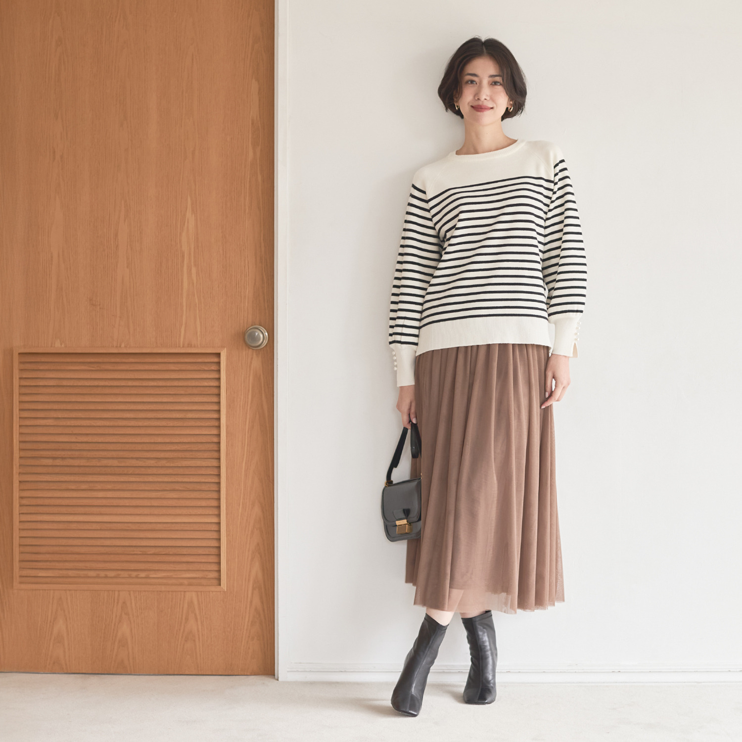 ルクオーレ チュール ギャザー フレアースカート