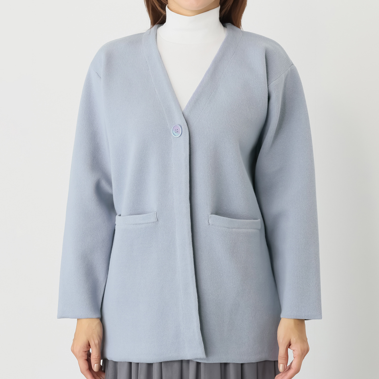 ルクオーレ 軽く羽織れる すっきりＶネック ニットコーディガン