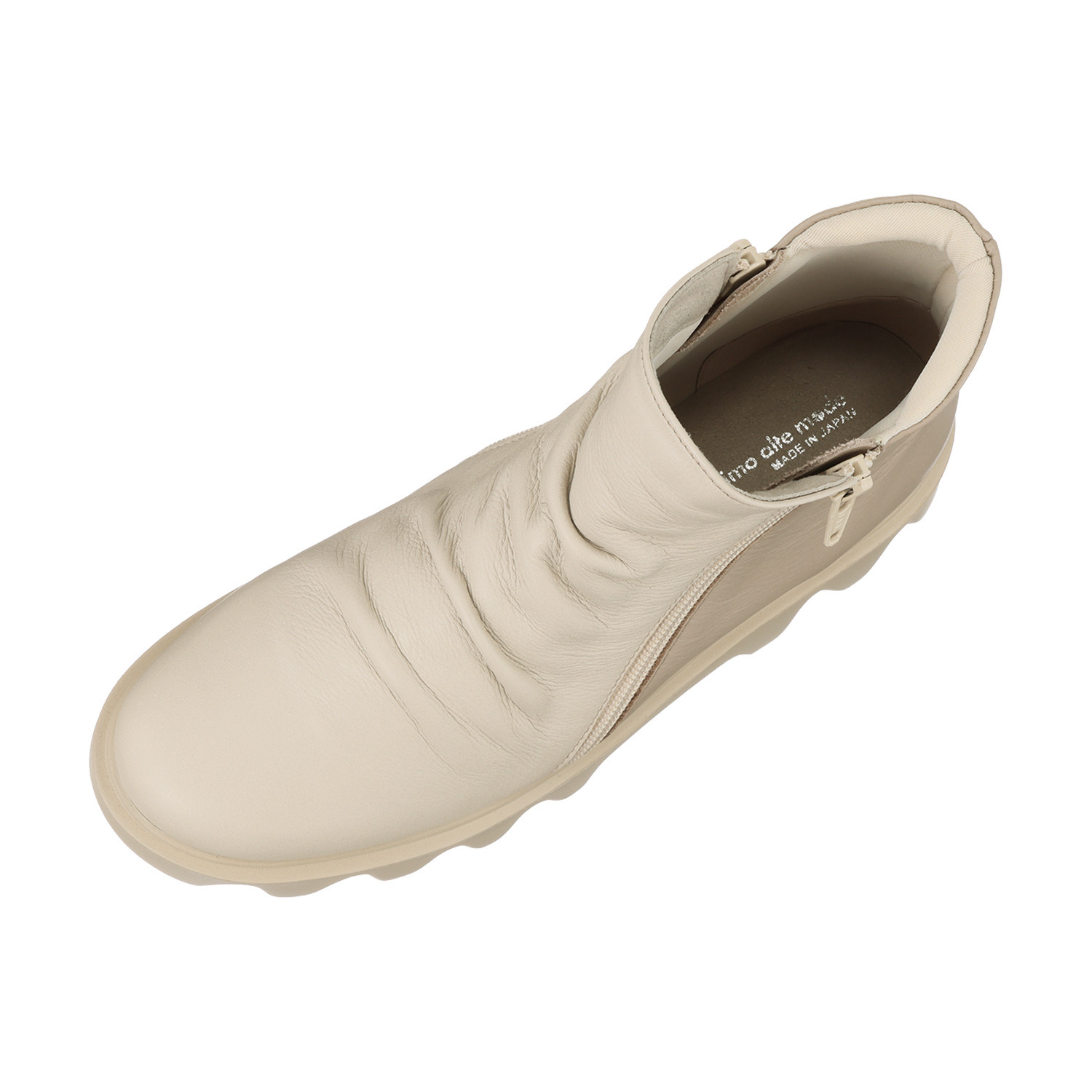 カリシモアルテ　モード ＜日本製＞ソフト牛革 タルトソール ダブルジップ ショートブーツ