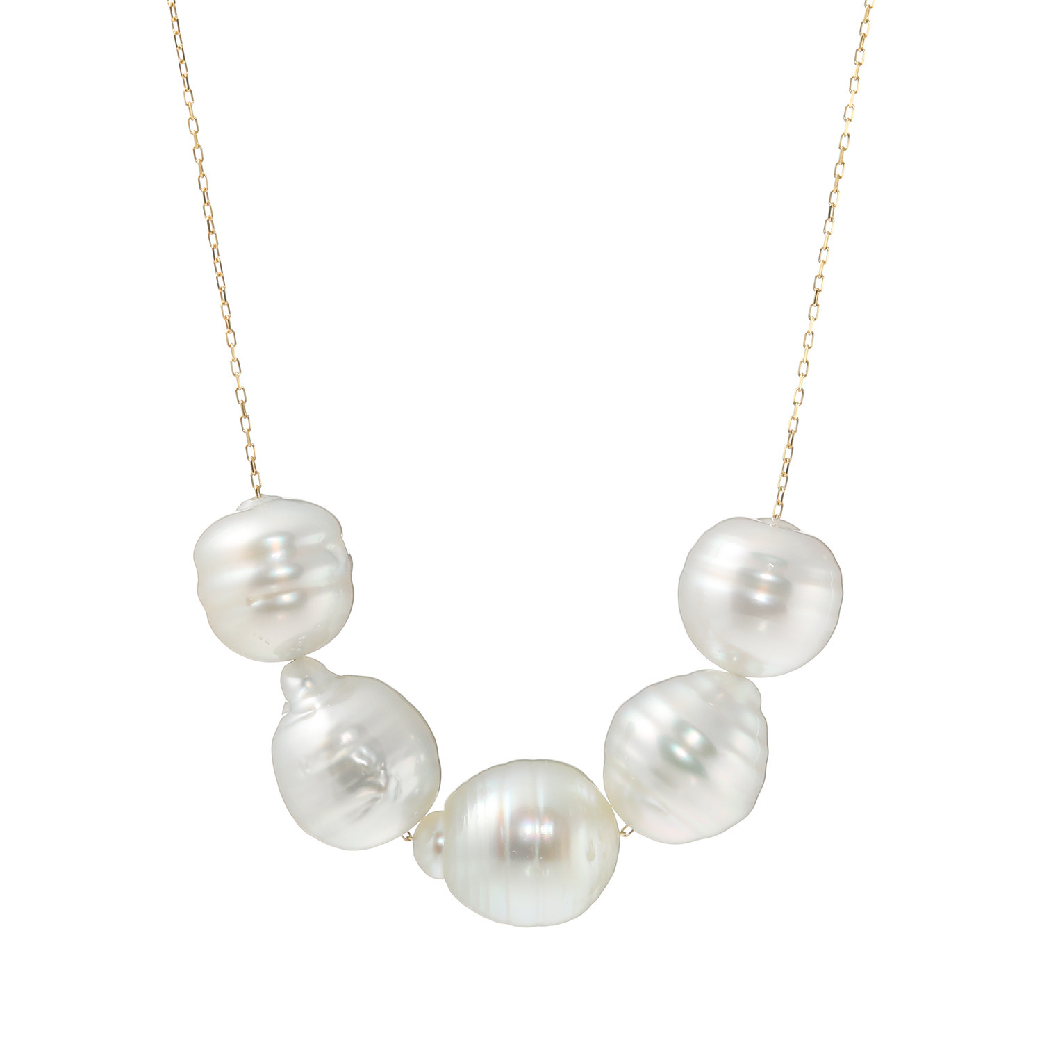 ジュペレ　ジョーヌ １０Ｋ 白蝶パール スルーネックレス