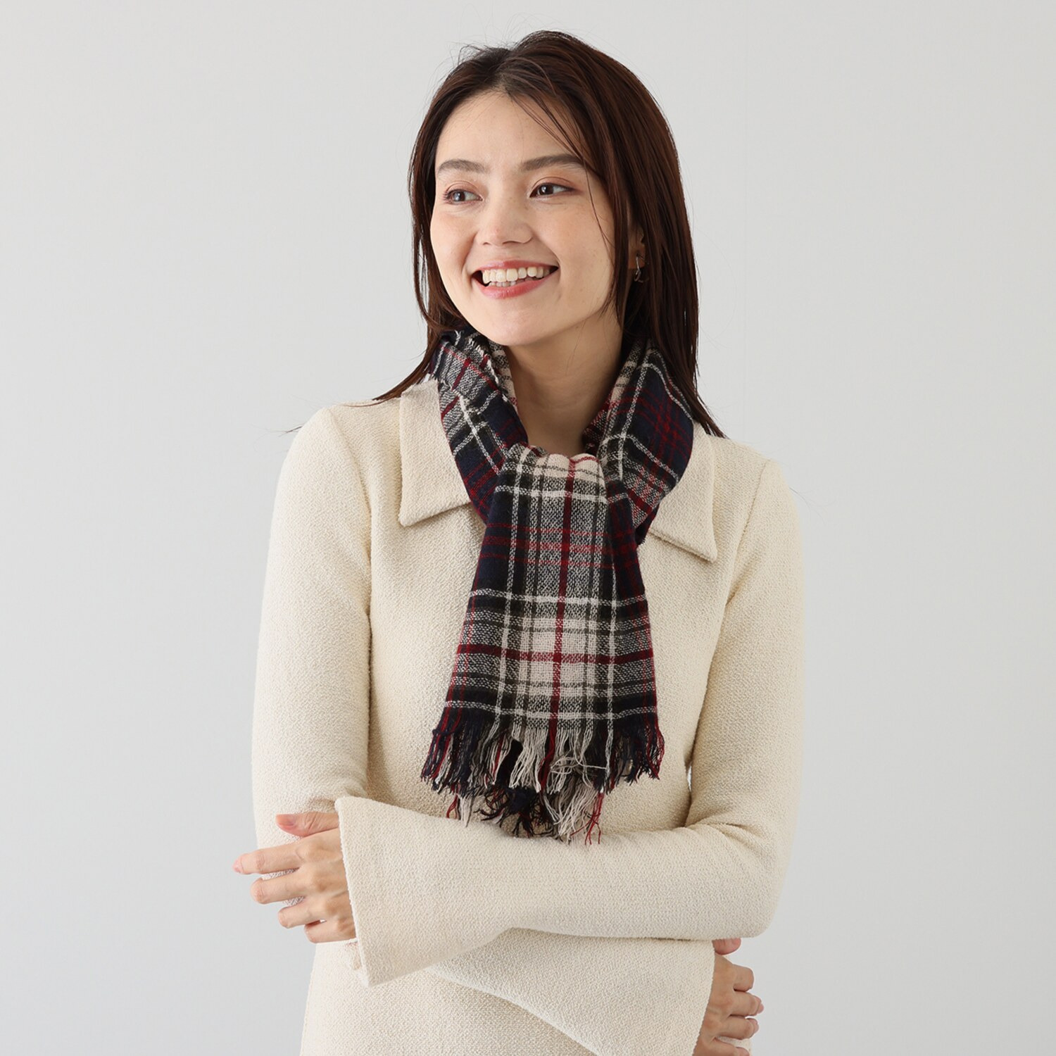 ペイズリーウィズ キンロックアンダーソン ウールカシミヤ タータンチェックストール