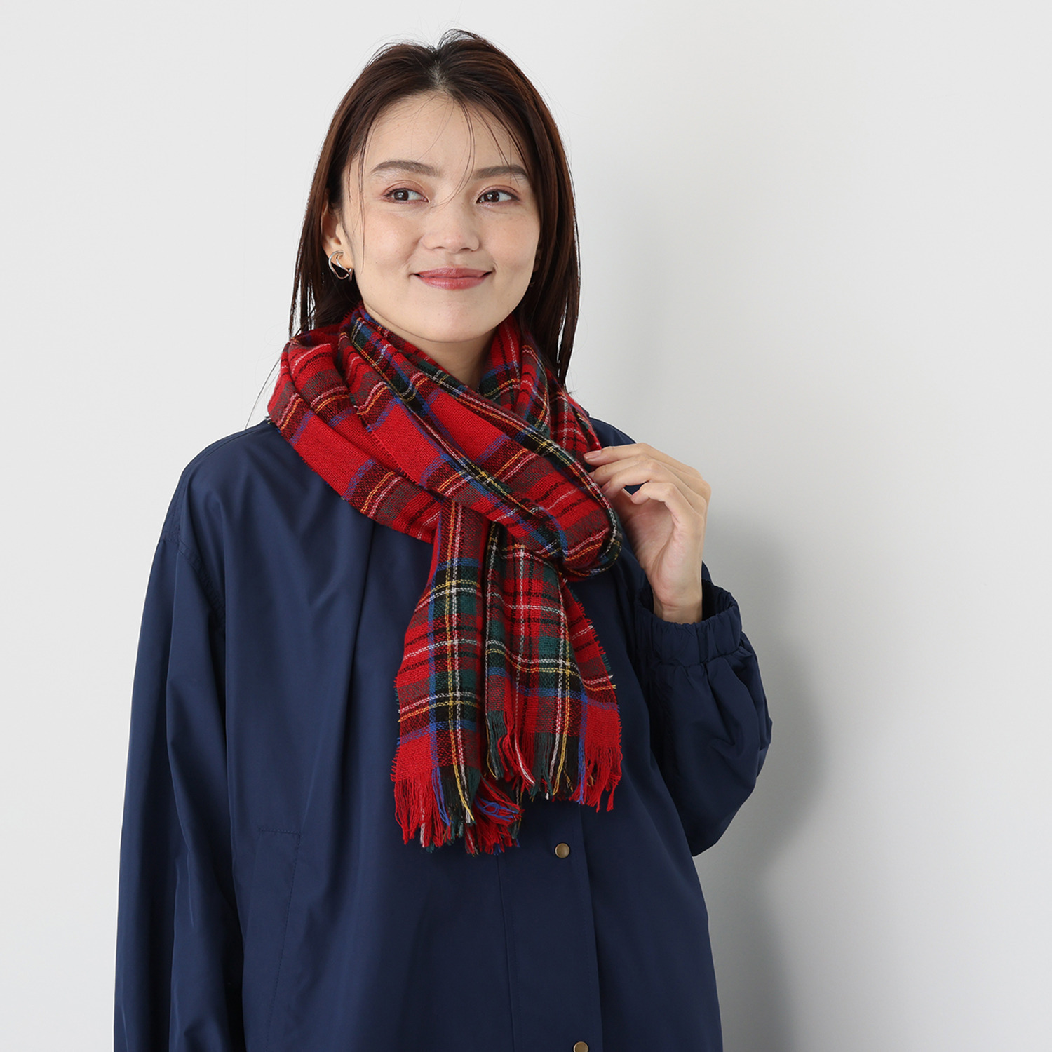 ペイズリーウィズ キンロックアンダーソン ウールカシミヤ タータンチェックストール