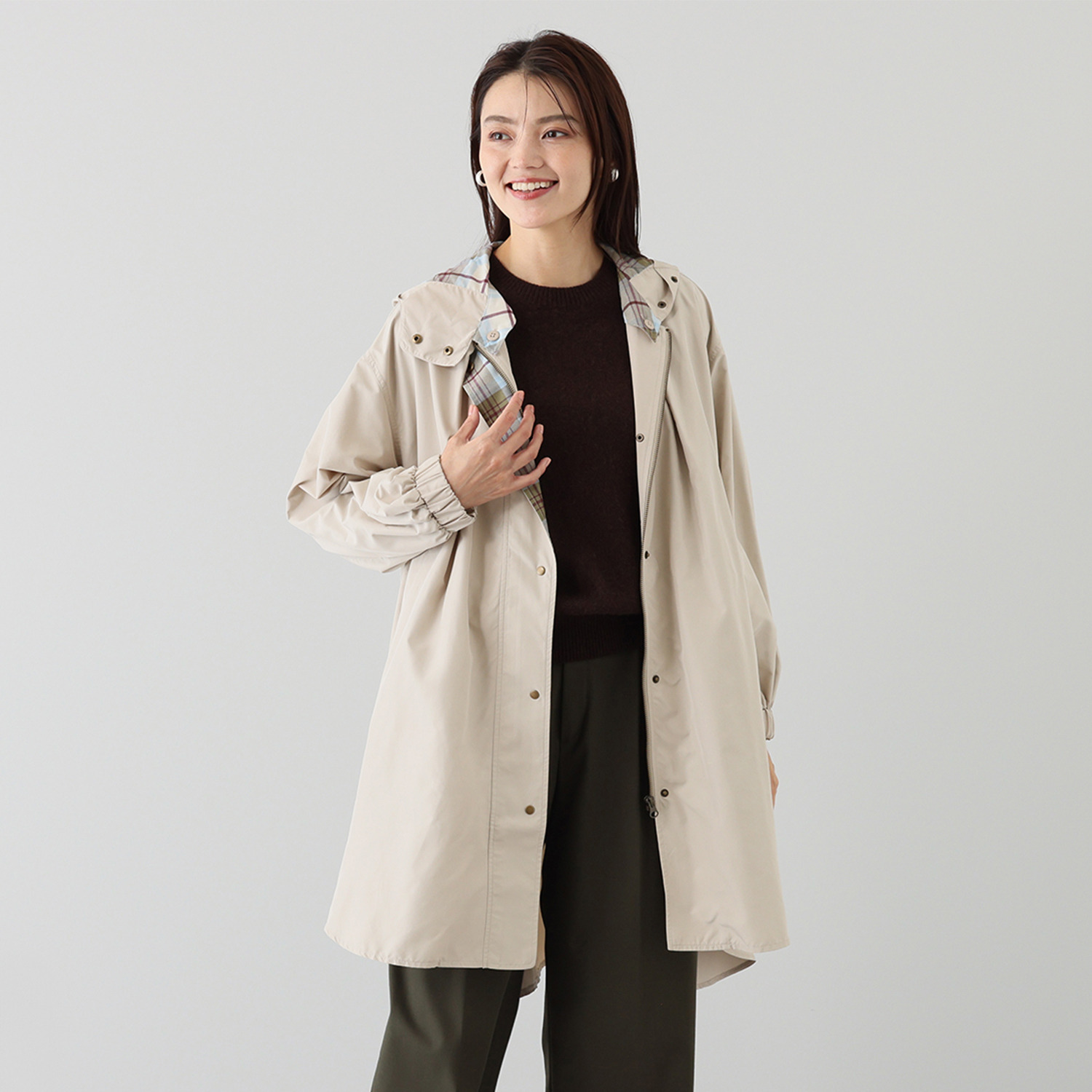 ペイズリーウィズ キンロックアンダーソン タータンチェック アクセント はっ水コート