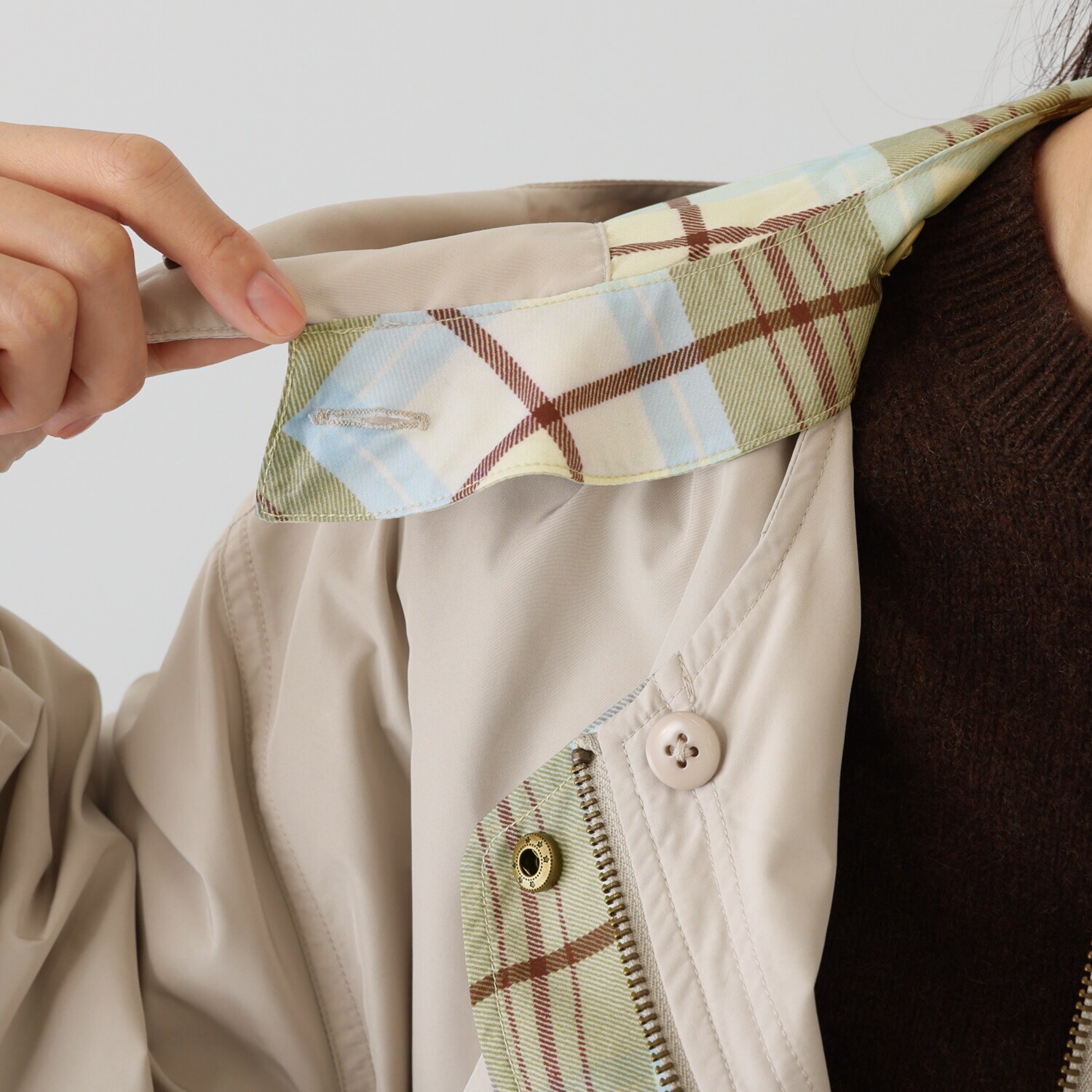 ペイズリーウィズ キンロックアンダーソン タータンチェック アクセント はっ水コート