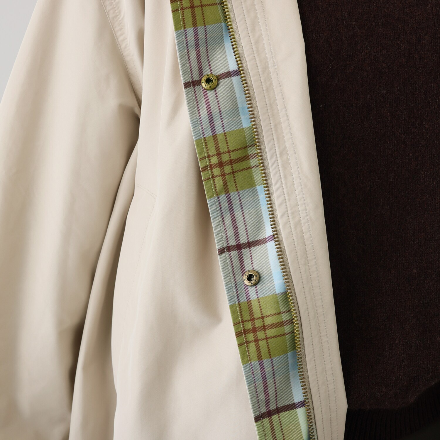 ペイズリーウィズ キンロックアンダーソン タータンチェック アクセント はっ水コート