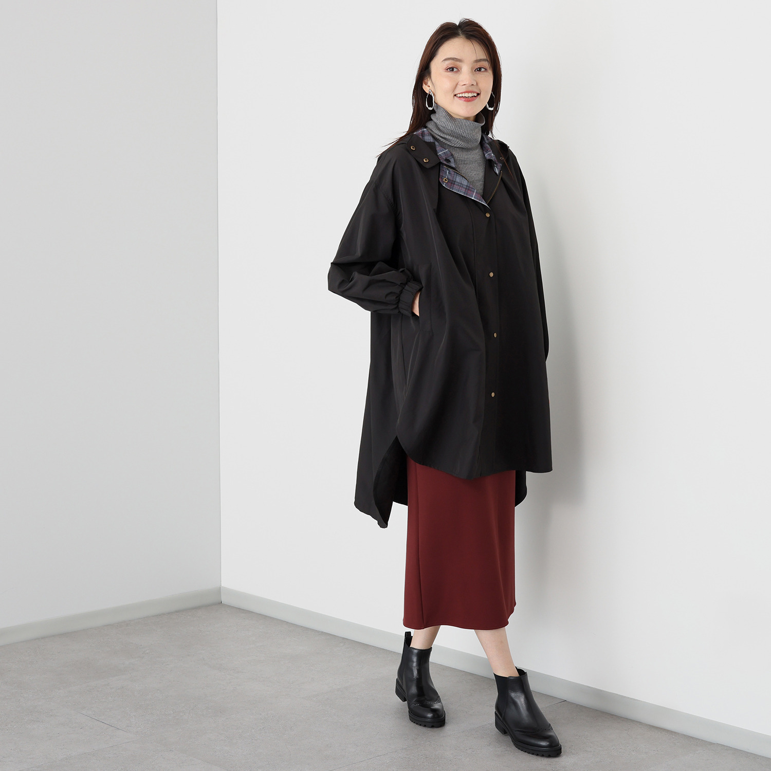 ペイズリーウィズ キンロックアンダーソン タータンチェック アクセント はっ水コート