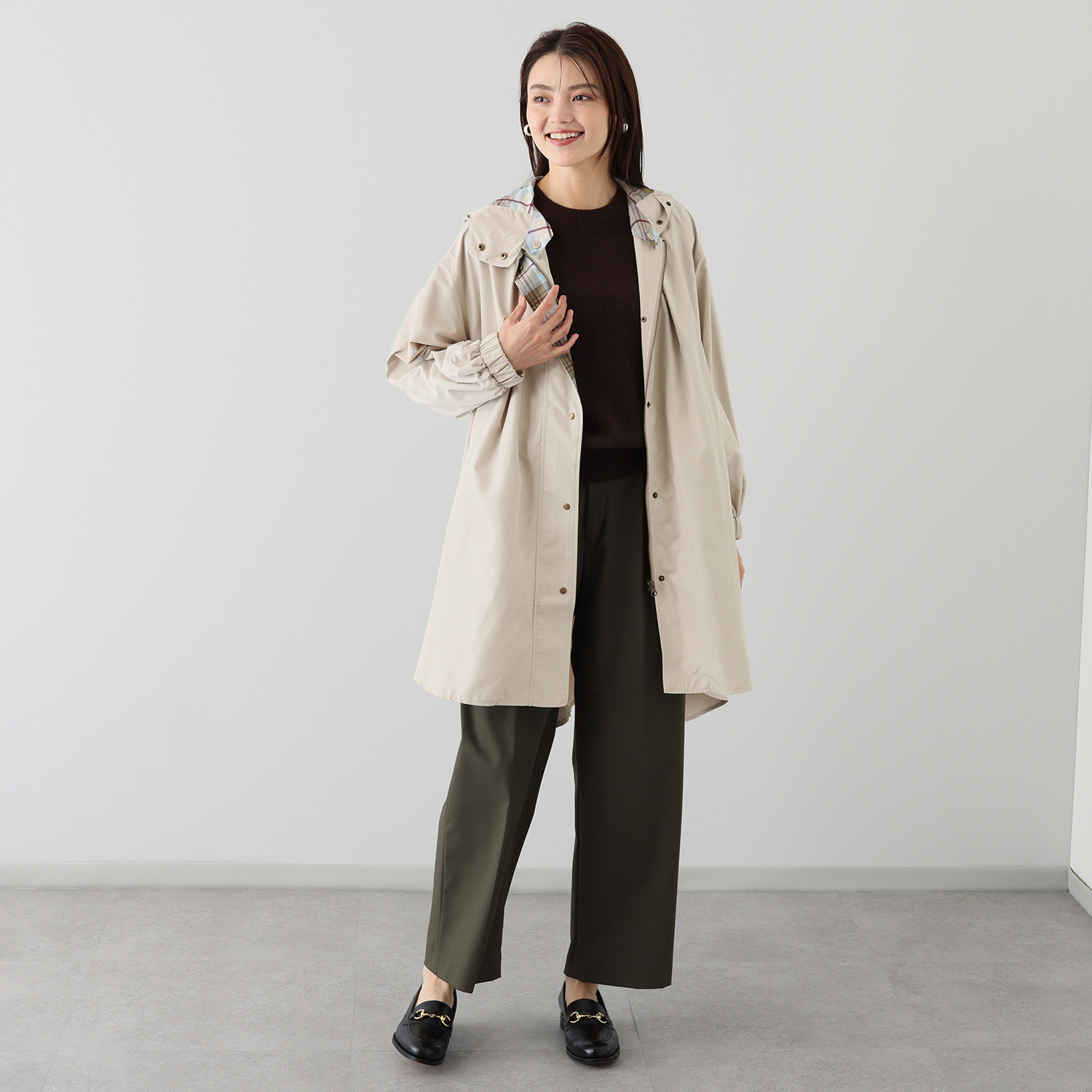 ペイズリーウィズ キンロックアンダーソン タータンチェック アクセント はっ水コート