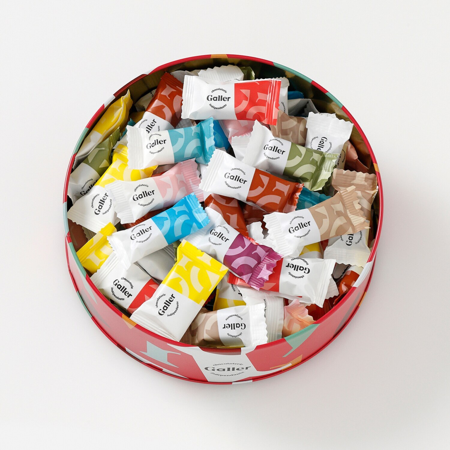 ベルギー王室御用達 チョコレートブランド ガレー　ナノバーアソート オリジナル缶（ロゼ）