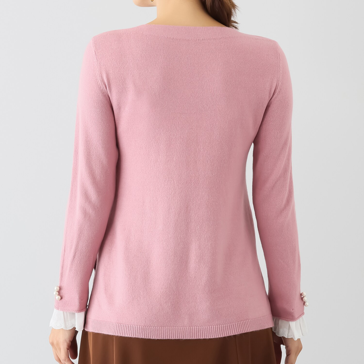 パルムミミ レースと パールビジュウが奏でる エレガントでかわいい ２ウェイニット プルオーバー