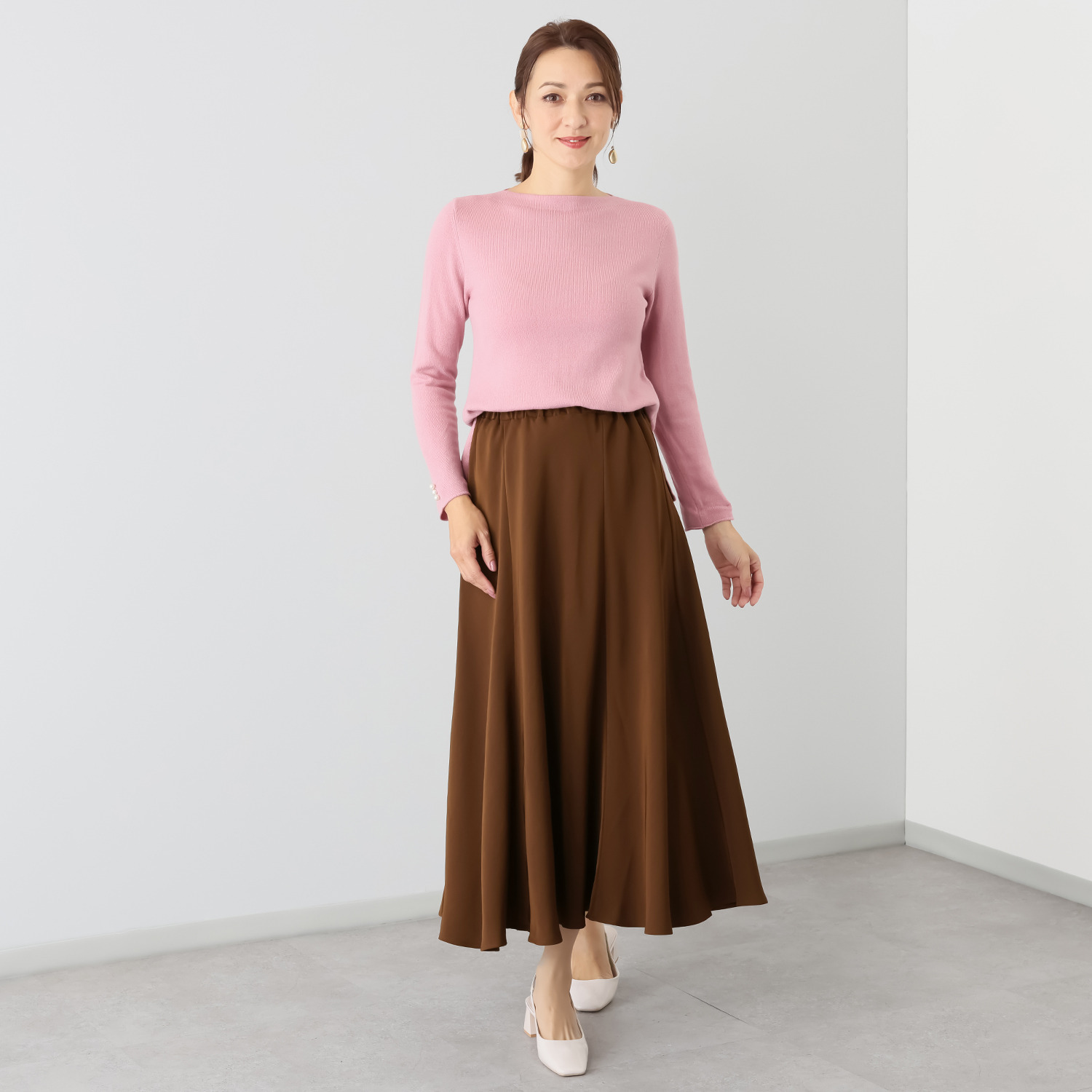 パルムミミ レースと パールビジュウが奏でる エレガントでかわいい ２ウェイニット プルオーバー