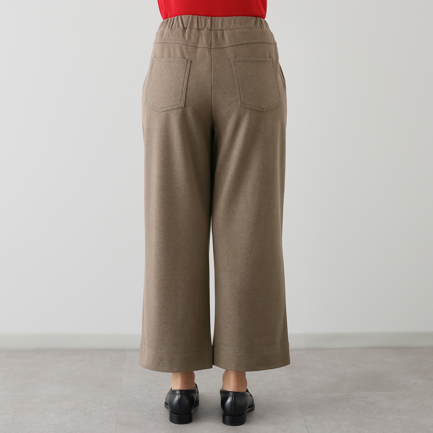 アトリエール ウール調ニット ベイカーワイドパンツ