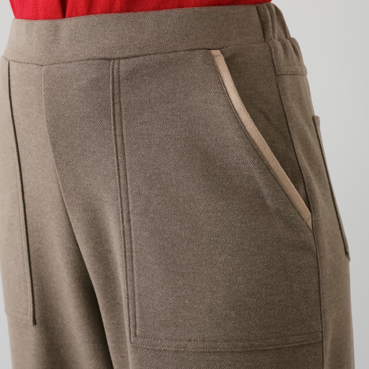 アトリエール ウール調ニット ベイカーワイドパンツ