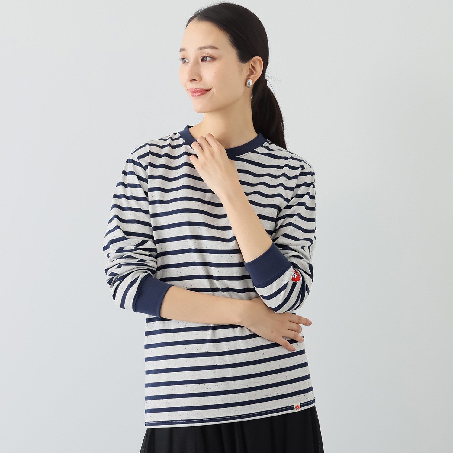 ベティスミス カラーネップ ボーダー クルーネック ロングスリーブＴシャツ ＜ユニセックス＞