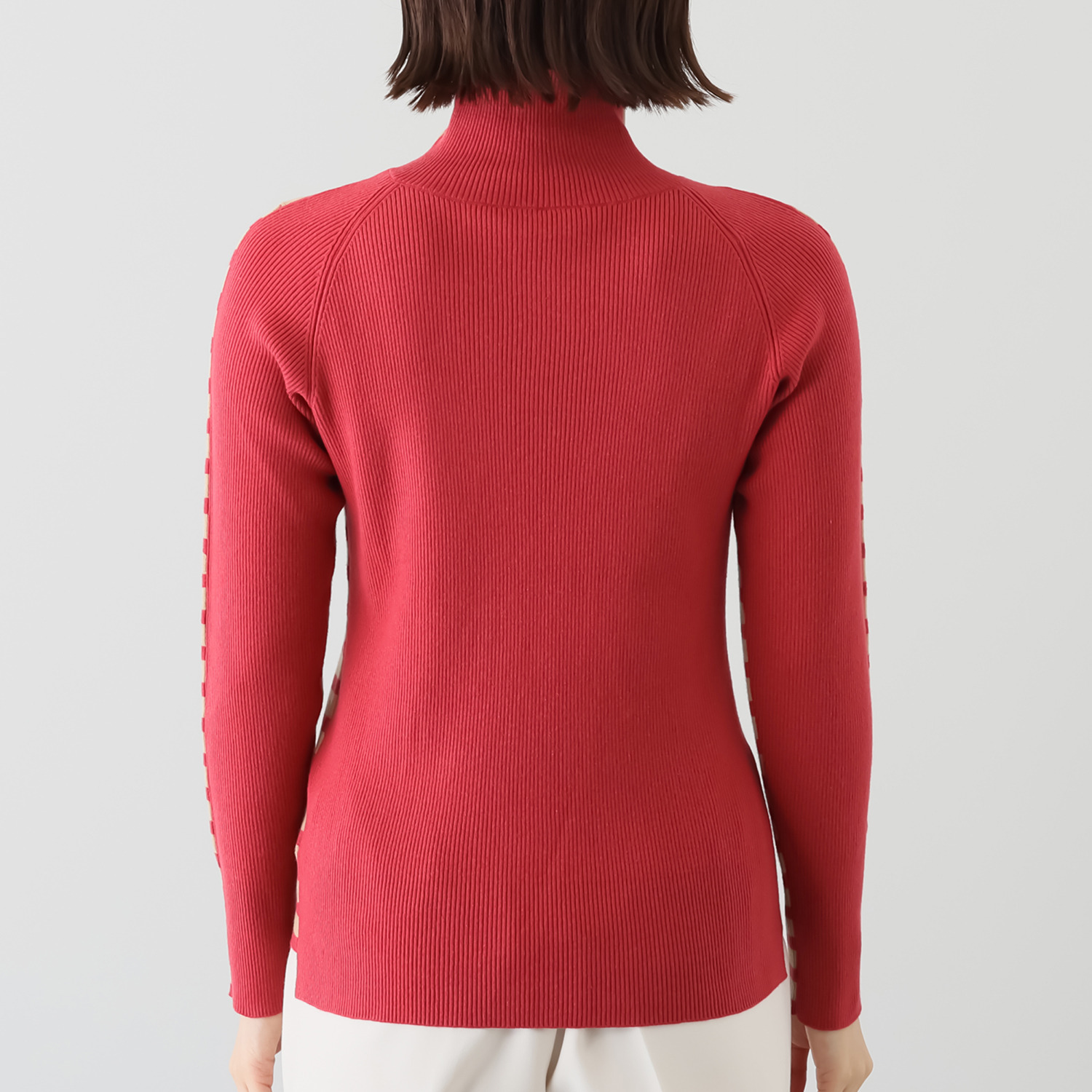 ミミコプラス どちらもＡ面 編地もカラーもおしゃれ タートルネック ニットプルオーバー