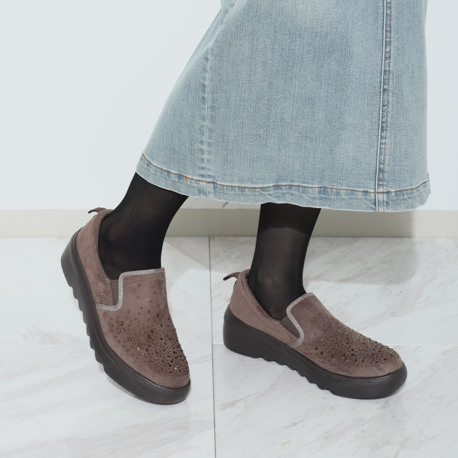 キットソン 厚底波型ソール スリッポン