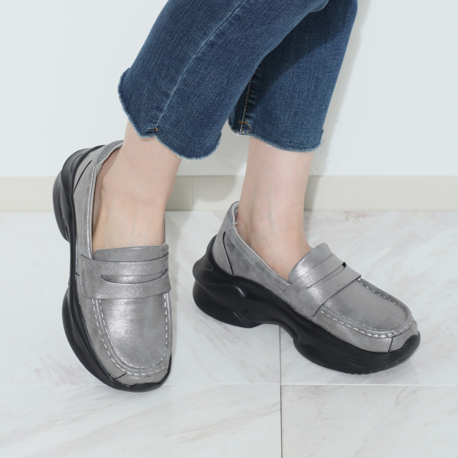 キットソン 軽量厚底 ローファースニーカー