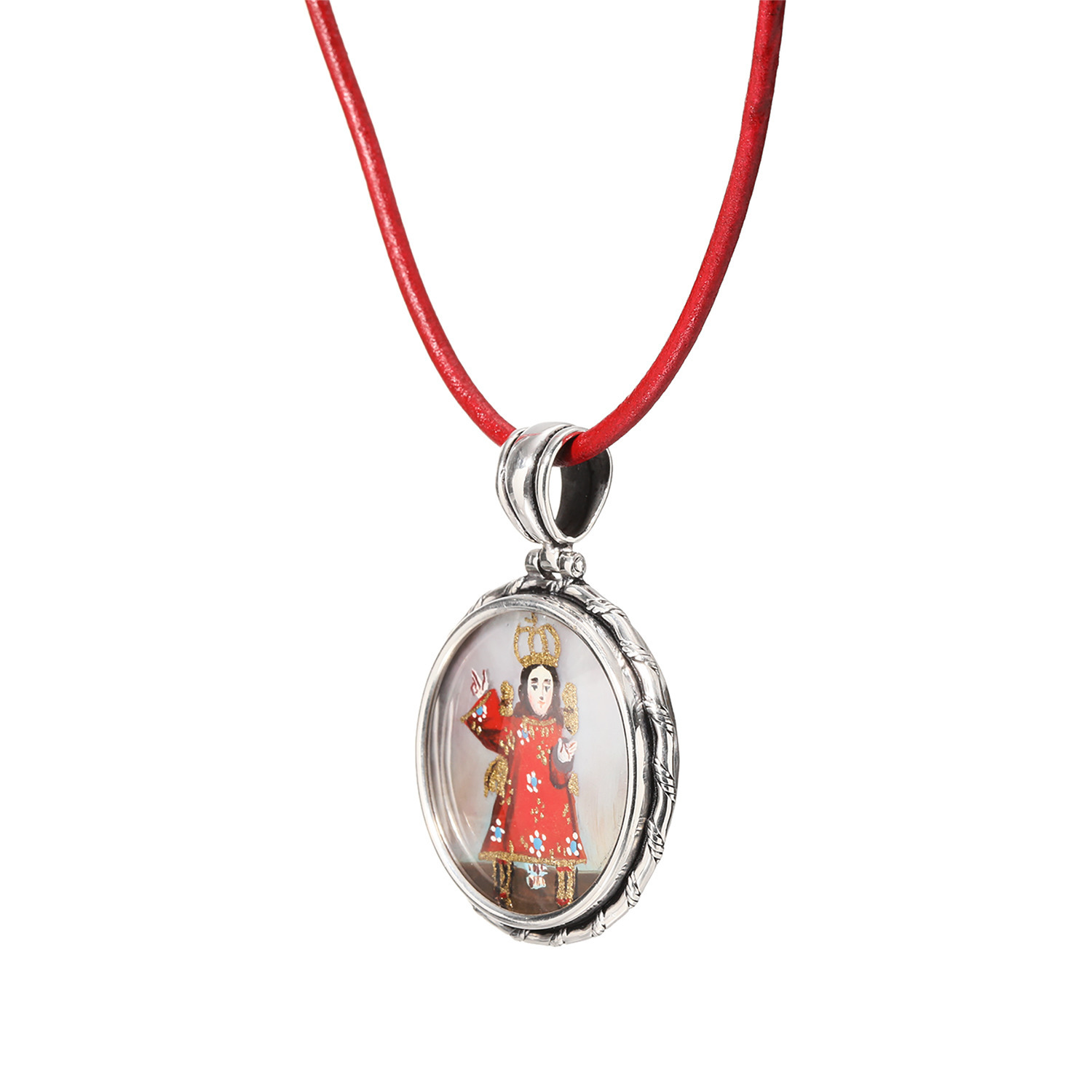 ビバック ペンダントトップ＆ レザーネックレス 聖なる贈り物の象徴 ＜レリカリオ＞ 〜金財・成就・ 　健康・浄化〜