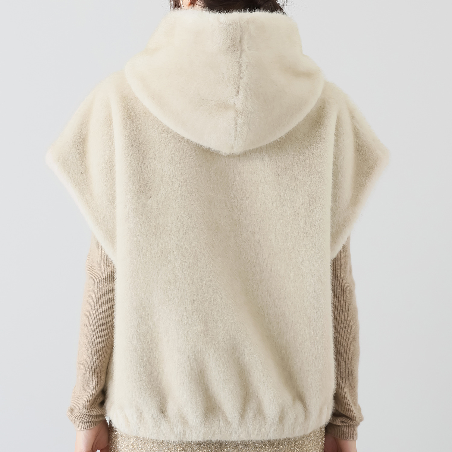 亀　恭子セレクト！ スタジオエーアール リバーシブル ミンク調エコファー ジレコート