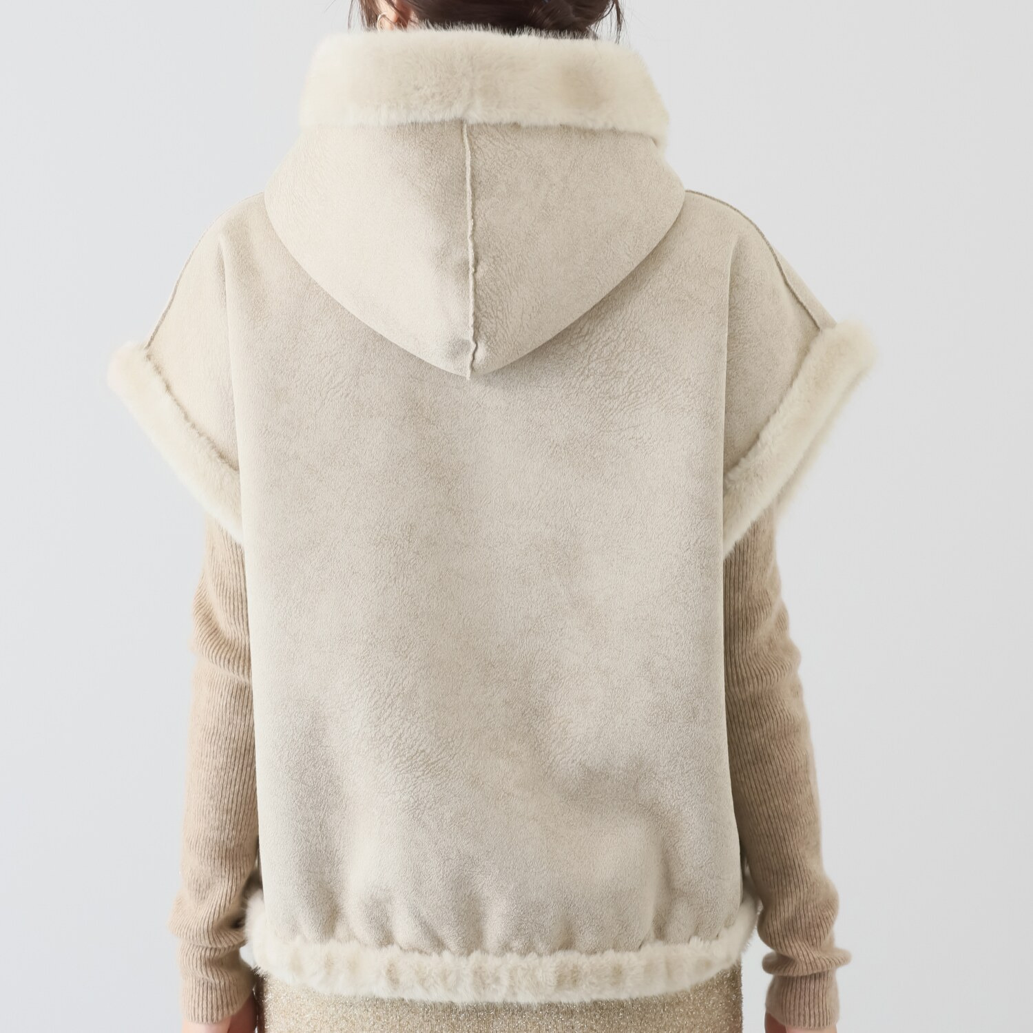 亀　恭子セレクト！ スタジオエーアール リバーシブル ミンク調エコファー ジレコート