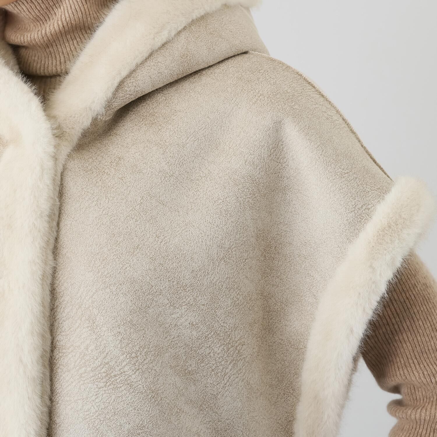 亀　恭子セレクト！ スタジオエーアール リバーシブル ミンク調エコファー ジレコート